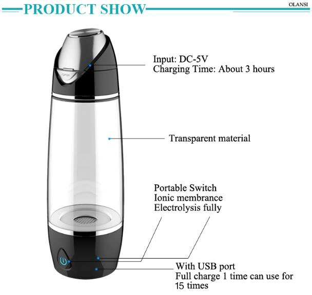 Healthcare Products Portable Hydrogen Water Bottle Ozone fashion Style Hydrogen Water Generator Hot Selling Product in Korea